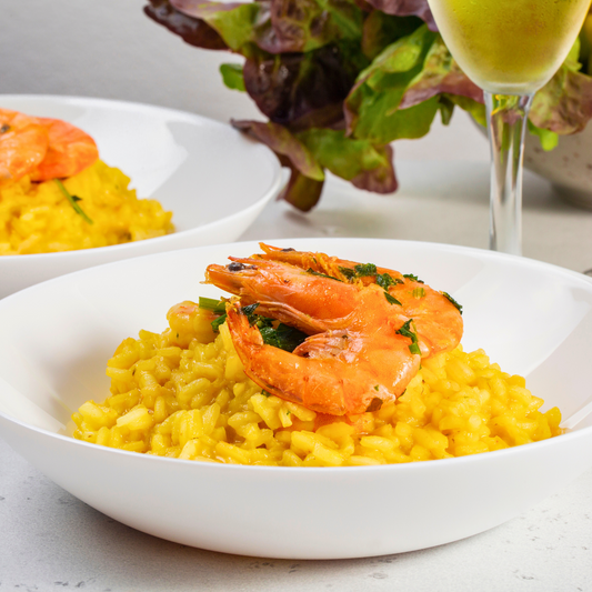 Le risotto au safran et aux crevettes
